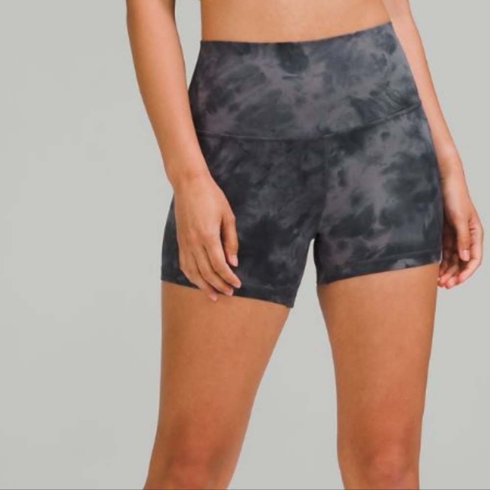 lululemon athletica Black Tie-Dye High-Rise Athletic Shorts